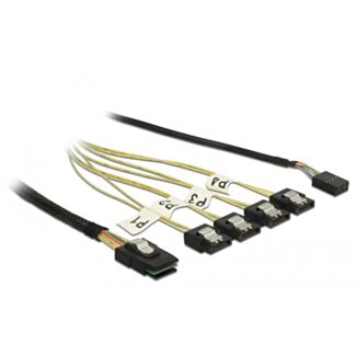 DeLOCK 85682 cavo SATA 1 m Nero