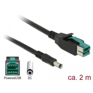 DeLOCK 85498 power cable Black 2 m PoweredUSB
