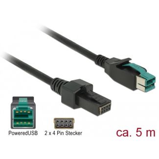 DeLOCK 85486 power cable Black 5 m PoweredUSB