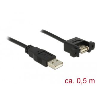 DeLOCK 85461 USB cable USB 2.0 0.5 m USB A Black
