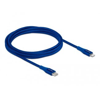 DeLOCK Data and charging cable USB Type-C to Lightning for iPhone, iPad and iPod blue 2 m MFi
