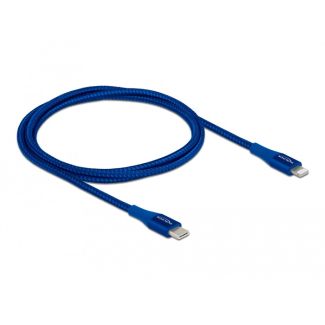 DeLOCK Data and charging cable USB Type-C to Lightning for iPhone, iPad and iPod blue 1 m MFi