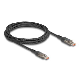 DeLOCK USB 2.0 Data and Fast Charging Cable USB Type-C male to male PD 3.0 100 W with power indication transparent 2 m