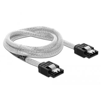 DeLOCK 85343 cavo SATA 0,7 m SATA 7-pin Nero, Trasparente