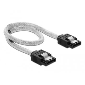 DeLOCK 85341 SATA cable 0.3 m SATA 7-pin Black, Transparent