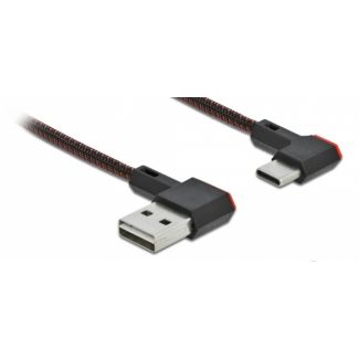 DeLOCK Cavo EASY-USB 2.0 Tipo-A maschio per USB Type-C maschio nero con angolazione sinistra / destra da 2 m