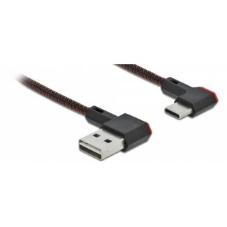 DeLOCK Cavo EASY-USB 2.0 Tipo-A maschio per USB Type-C maschio nero con angolazione sinistra / destra da 0,5 m