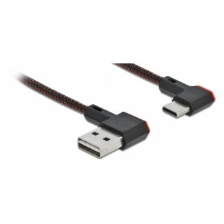 DeLOCK EASY-USB 2.0 Cable Type-A male to USB Type-C™ male angled left / right 0,5 m black