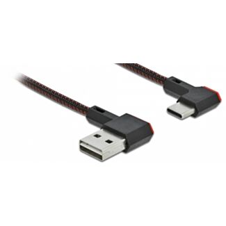 DeLOCK Cavo EASY-USB 2.0 Tipo-A maschio per USB Type-C maschio nero con angolazione sinistra / destra da 0,2 m