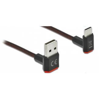DeLOCK Cavo EASY-USB 2.0 Tipo-A maschio per USB Type-C maschio nero con angolazione alto / basso da 2 m