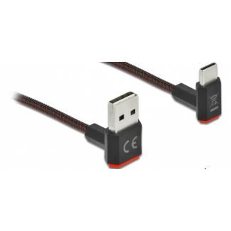 DeLOCK EASY-USB 2.0 Cable Type-A male to USB Type-C™ male angled up / down 1 m black
