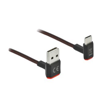 DeLOCK EASY-USB 2.0 Cable Type-A male to USB Type-C male angled up / down 0.5 m black