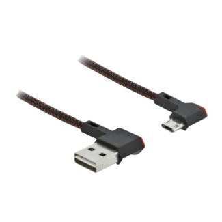 DeLOCK EASY-USB 2.0 Cable Type-A male to EASY-USB Type Micro-B male angled left / right 0.2 m black