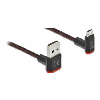DeLOCK EASY-USB 2.0 Cable Type-A male to EASY-USB Type Micro-B male angled up / down 2 m black