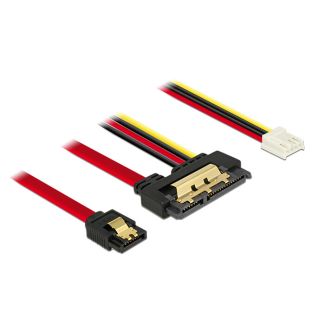 DeLOCK 85234 SATA cable 0.3 m SATA 7-pin + Molex (4-pin) SATA 22-pin Black