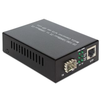 DeLOCK Media Converter 1000Base-T to SFP network media converter 1000 Mbit/s Black