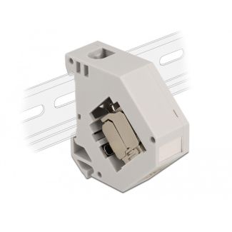 DeLOCK DIN rail Adapter with Keystone Module RJ45 jack Cat.6A LSA