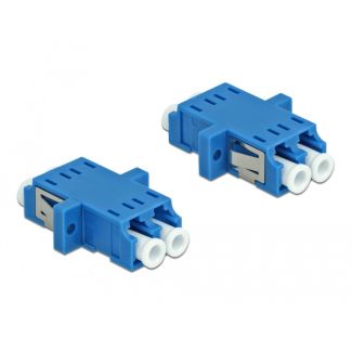 DeLOCK Optical Fiber Coupler LC Duplex female to LC Duplex female Single-mode 2 pieces blue