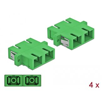 DeLOCK Accoppiatore in fibra ottica SC Duplex femmina per SC Duplex femmina monomodale 4 pezzi verde