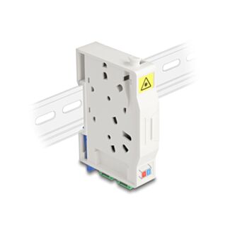DeLOCK Scatola di connessione per fibra ottica per guida DIN con supporto per giunzione e accoppiatore 2 x SC Simplex