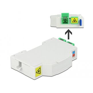DeLOCK Scatola di connessione in fibra ottica per guida DIN 2 x SC Simplex o LC Duplex