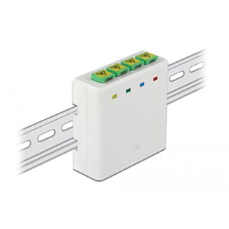 DeLOCK Scatola di connessione in fibra ottica per guida DIN 4 x SC Simplex o LC Duplex