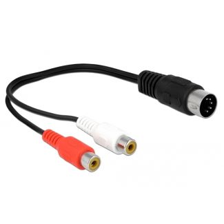 DeLOCK 85835 cavo audio 0,2 m DIN (5-pin) 2 x RCA Nero
