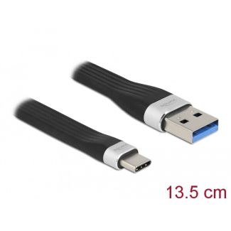 DeLOCK USB 3.2 Gen 1 FPC Flat Ribbon Cable USB Type-A to USB Type-C 13.5 cm PD 3 A