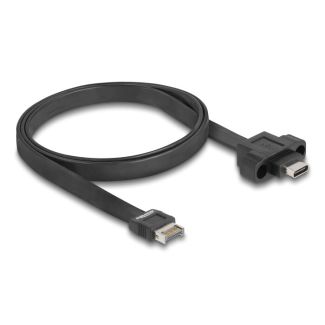 DeLOCK USB 10 Gbps Flat Cable Type-E Key A 20 pin male to USB Type-C female panel-mount 75 cm