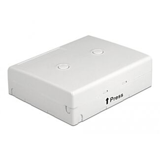 DeLOCK Scatola di connessione in fibra ottica per il montaggio a parete per 4 x SC Simplex o LC Duplex bianco