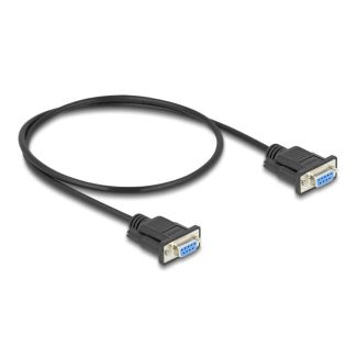 DeLOCK Serial Cable RS-232 D-Sub9 female to female with narrow plug housing 0.5 m