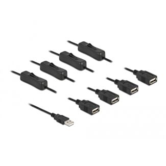 DeLOCK Cavo USB Tipo-A maschio a 4 x femmina USB Tipo-A con interruttore 1 m