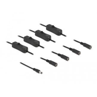 DeLOCK Cable DC 5.5 x 2.1 mm male to 4 x DC female with switch 1 m