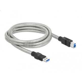 DeLOCK USB 3.2 Gen 1 Cable Type-A male to Type-B male with metal jacket 2 m