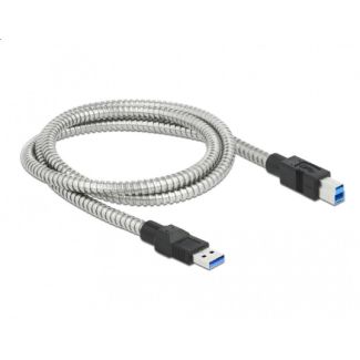 DeLOCK USB 3.2 Gen 1 Cable Type-A male to Type-B male with metal jacket 1 m