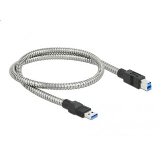 DeLOCK Cavo USB 3.2 Gen 1 di Tipo-A maschio per Tipo-B maschio con rivestimento metallico da 0,5 m