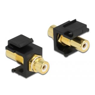 DeLOCK Modulo Keystone RCA femmina > RCA femmina placcato oro bianco / nero
