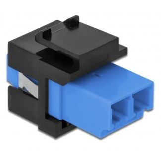 DeLOCK Keystone Module LC Duplex female to LC Duplex female blue / black