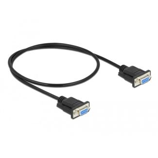 DeLOCK Serial Cable RS-232 D-Sub9 female to female null modem with narrow plug housing 0.5 m