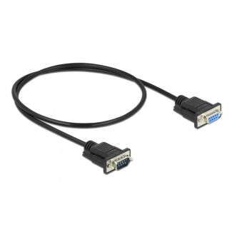 DeLOCK Serial Cable RS-232 D-Sub9 male to female with narrow plug housing 0.5 m