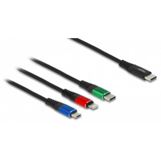 DeLOCK Cavo di ricarica USB 3 in 1 USB Type-C a Lightning / Micro USB / USB Type-C da 1 m