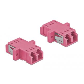 DeLOCK Accoppiatore in fibra ottica LC Duplex femmina per LC Duplex femmina multimodale 2 pezzi viola