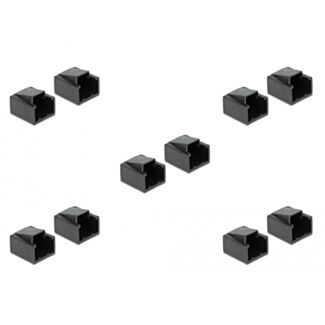 DeLOCK 86470 Copertura di sicurezza per presa elettrica RJ-45 Nero 10 pz
