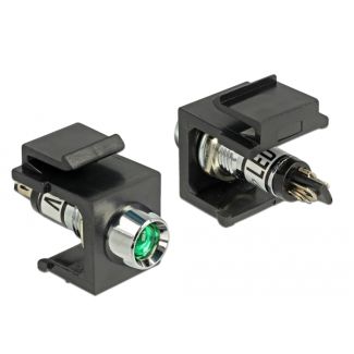 DeLOCK 86456 cavo di collegamento Keystone LED Nero, Verde, Acciaio inox