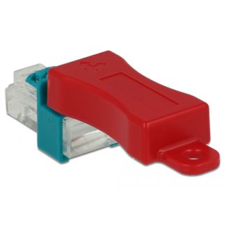 DeLOCK 86425 clip sicura Chiave bloccaporta RJ-45 Rosso 6 pz
