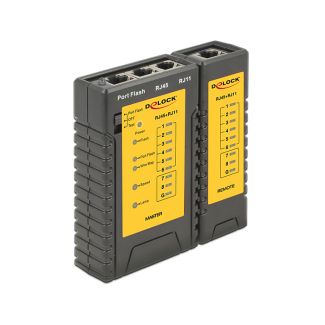 DeLOCK 86407 tester per cavo di rete Tester per cavi a doppino intrecciato Nero