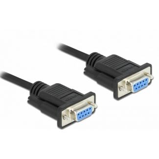 DeLOCK Serial Cable RS-232 D-Sub 9 female to female null modem with narrow plug housing - Full Handshaking - 10 m