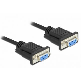 DeLOCK Serial Cable RS-232 D-Sub 9 female to female null modem with narrow plug housing - Full Handshaking - 2 m