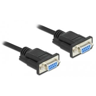 DeLOCK Serial Cable RS-232 D-Sub 9 female to female null modem with narrow plug housing - Full Handshaking - 0.5 m