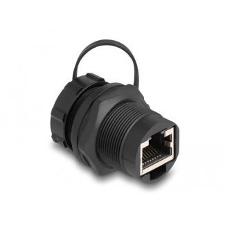 DeLOCK RJ45 Cat.6A Coupler with sealing cap IP67 dust and waterproof